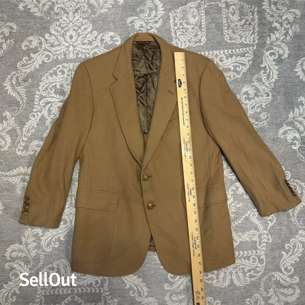 Vintage Cricketeer Men's Wool Blazer Brown Formal Two-Button
